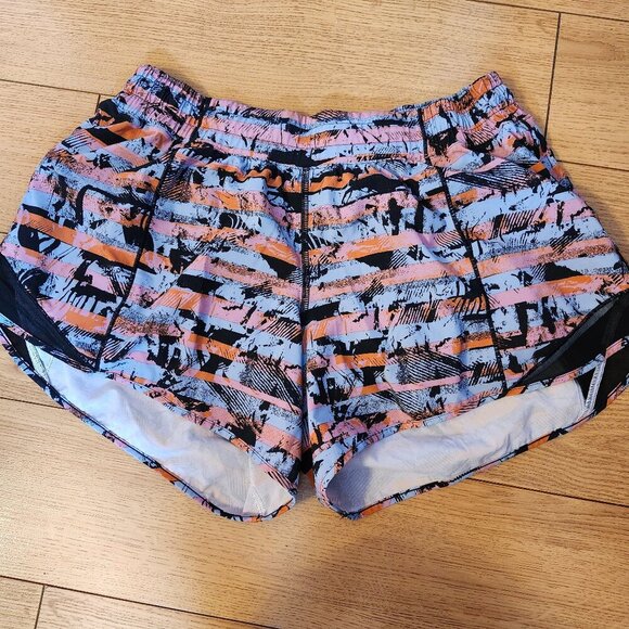 Lululemon Hotty Hot Short II *Long 4" Size 10 Inversion Multi/Black BRIGHT - Picture 2 of 7